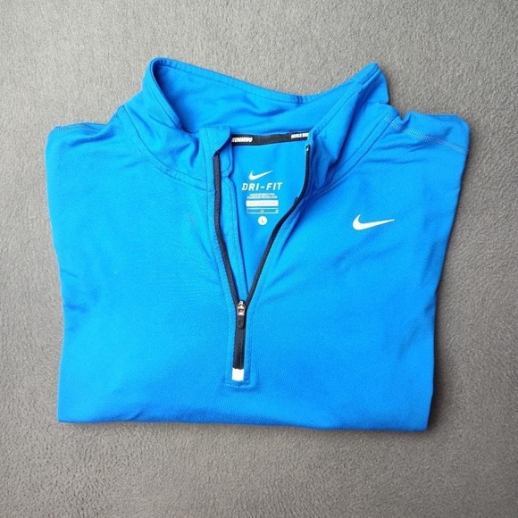 Nike Dri-FIT Running Pullover Men Large Blue Half Zip Element Long Sleeve 504606 - Picture 1 of 12